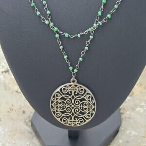 Handmade gunmetal tone bead and